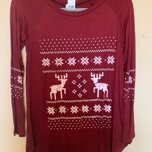 Red Christmas Themed Long Sleeve